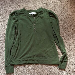LOFT Forest Green Button Down Shirt